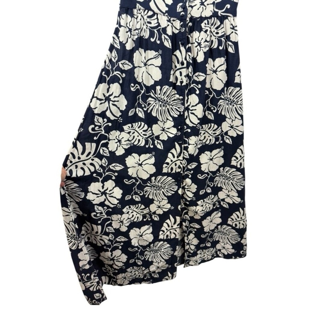 NWT Roxy Tropical Floral Ocean Echo Maxi Button Down Shirt Dress Navy Size XL‎ - Picture 14 of 15